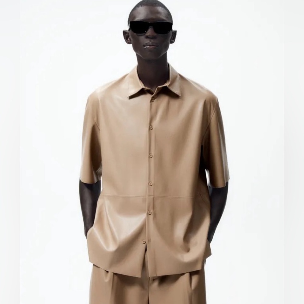 ZARA FAUX LEATHER SHIRT